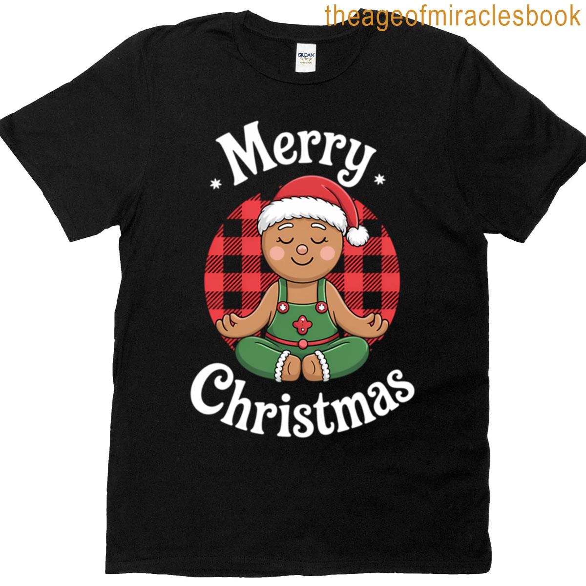 Meditating Gingerbread Xmas T-shirt