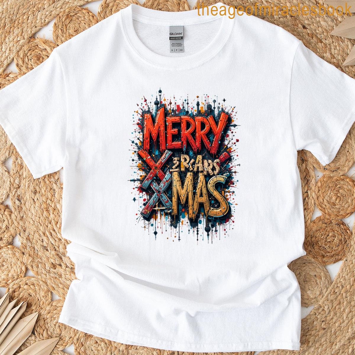 Merry Graffiti Christmas Oversized T-shirt