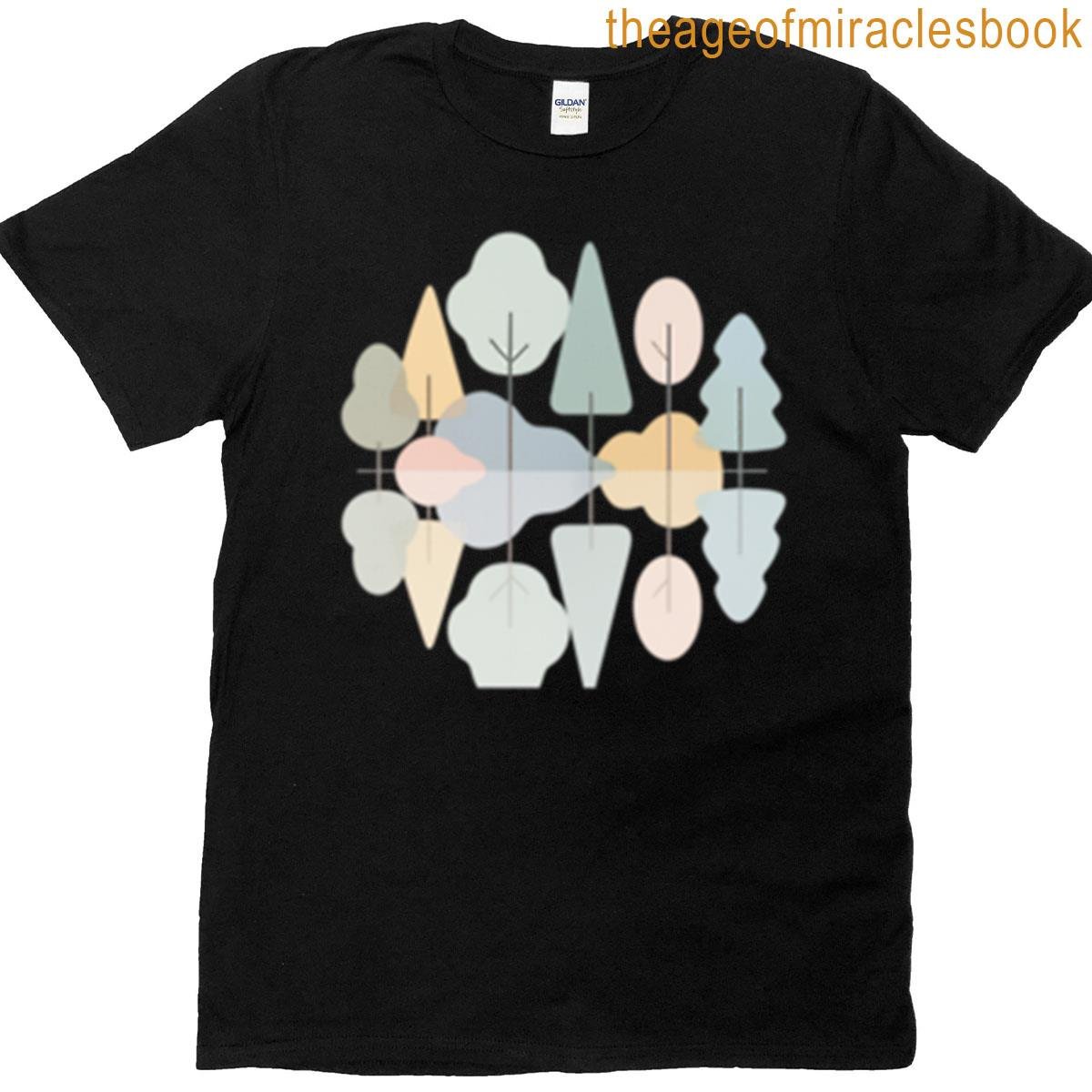 Pastel Forest Reflection Design T-shirt