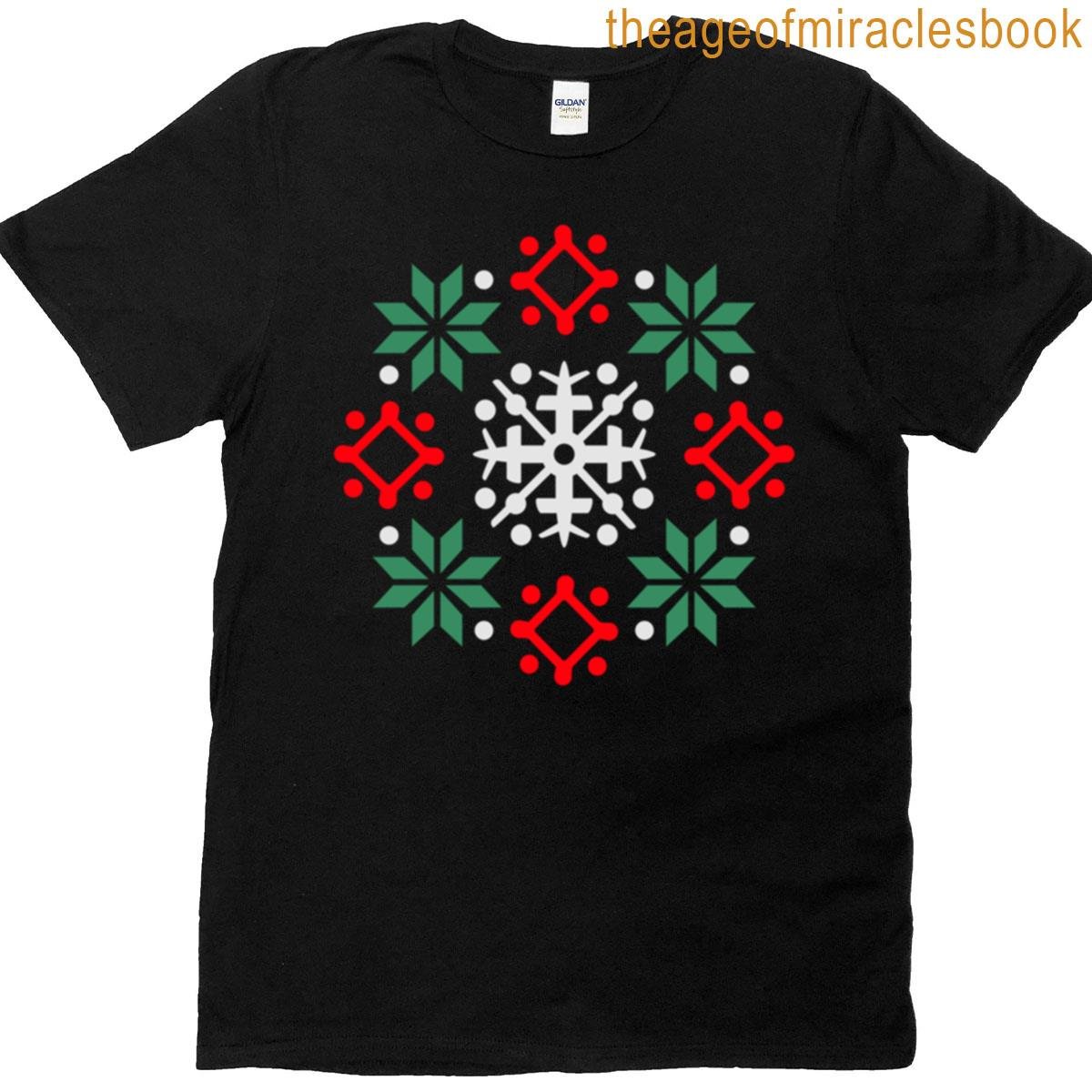 Snowflake Pattern Christmas Geometric Holiday T-shirt