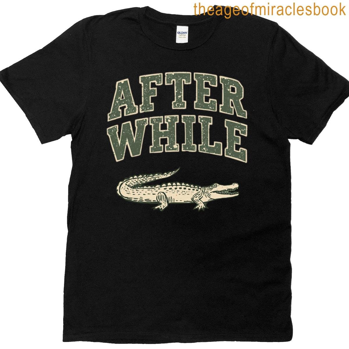 After While Retro Crocodile Pun Oversized T-shirt