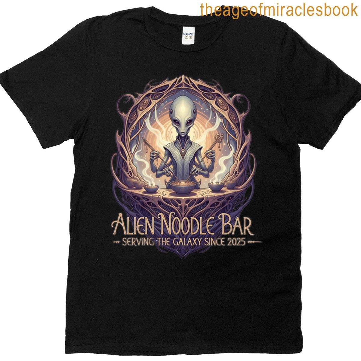 Alien Noodle Bar Retro Space Cafe T-shirt