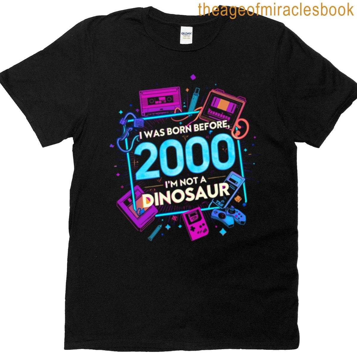 Born Before 2000 Y2k Vaporwave Design Oversized T-shirt