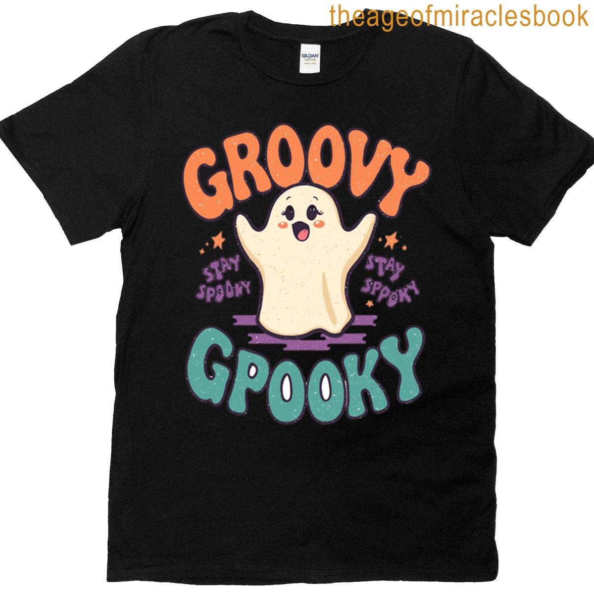 Groovy Ghost Retro Spooky Vibes T-shirt
