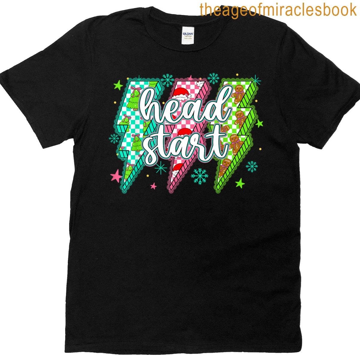 Head Start Lightning Christmas Checkered Graphic T-shirt