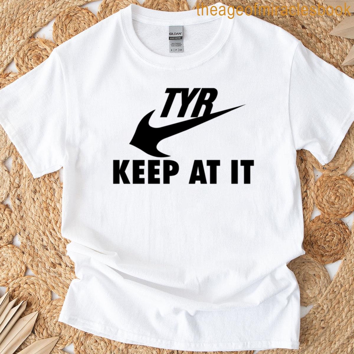 Tyr Keep At It Parody Logo Black T-shirt