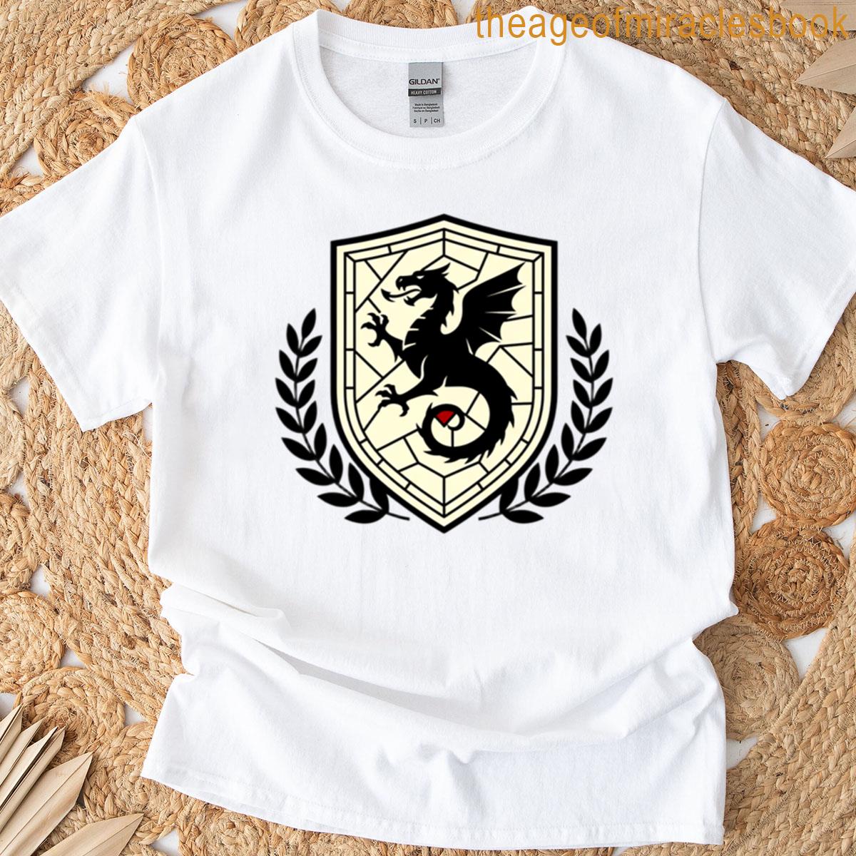 Black Dragon Crest On Ivory Shield T-shirt
