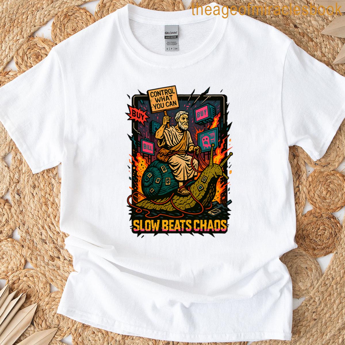 Epictetus Philosopher Snail Battlefield Technology T-shirt