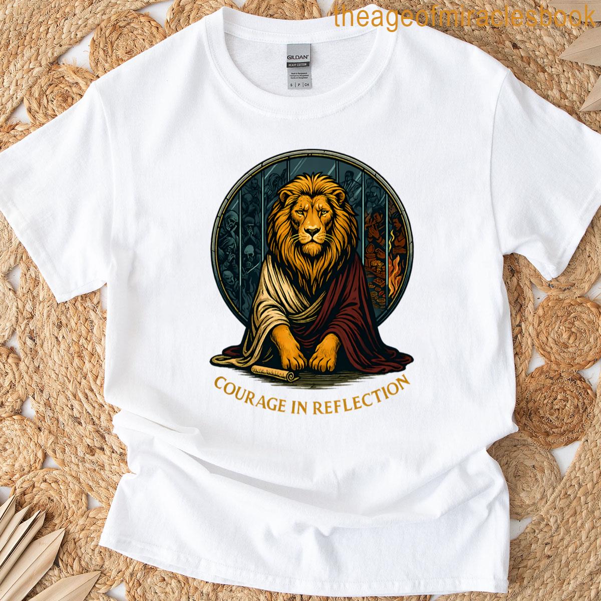 Golden Lion Philosopher Mirror Courage Reflection T-shirt