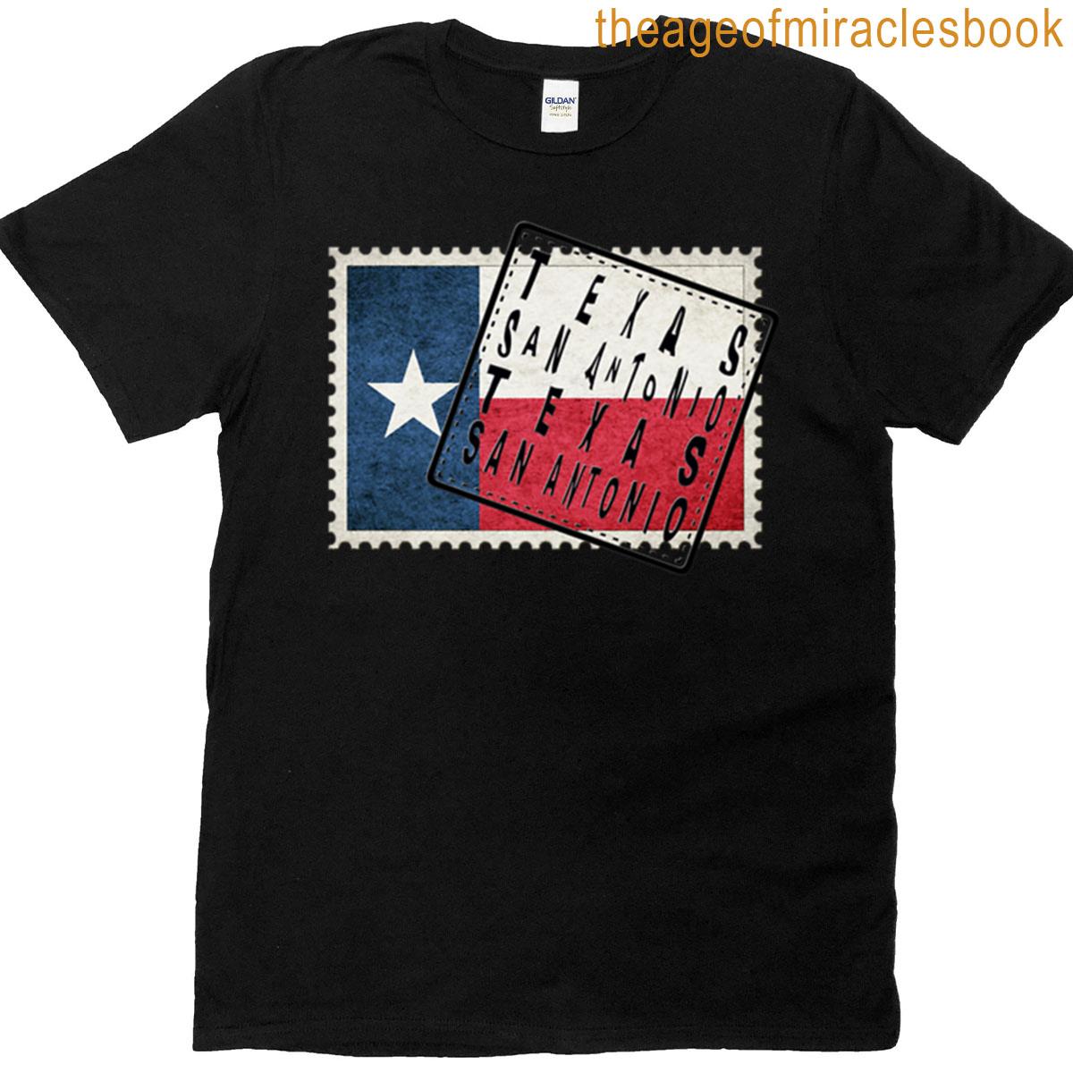 Texas Flag Stamp San Antonio Postmark T-shirt