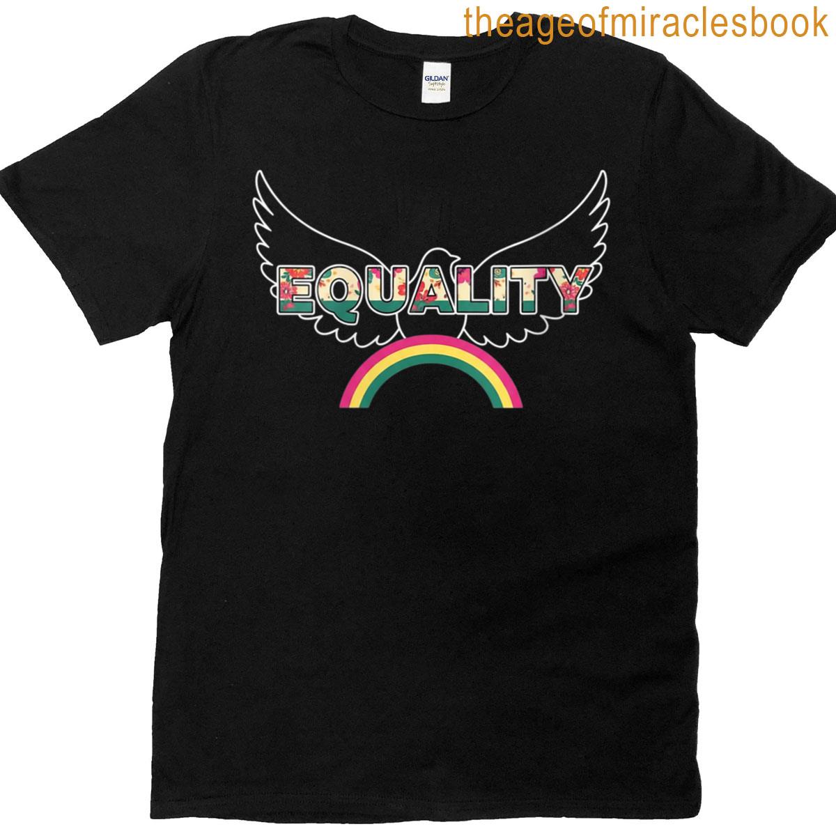 Womens Equality Dove Rainbow Peace Unity Equality T-shirt