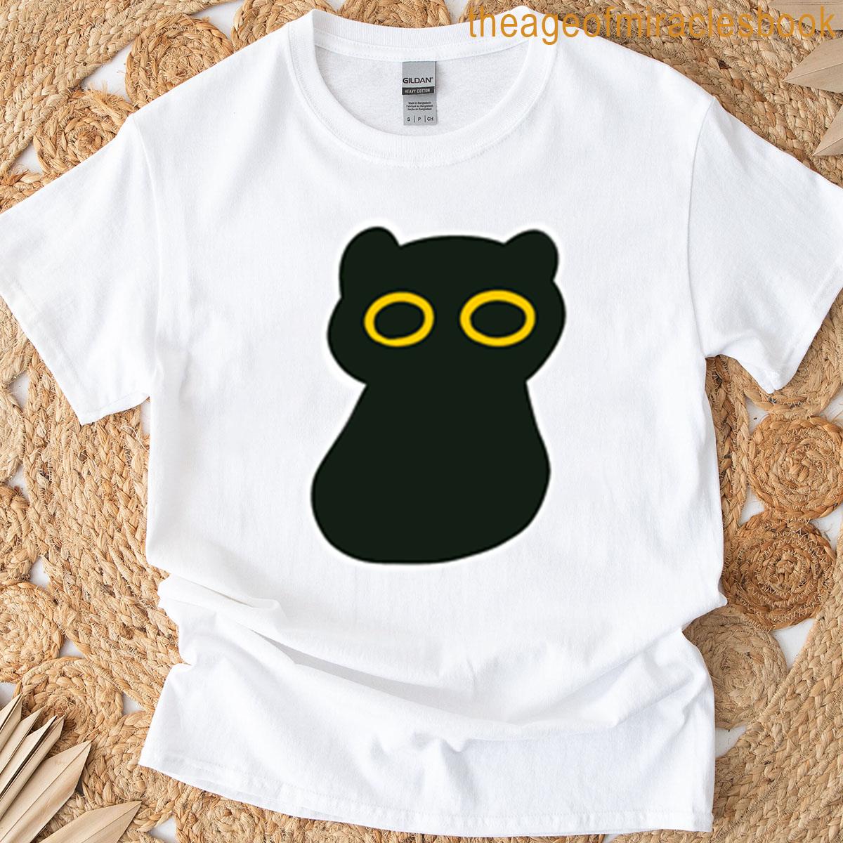 Black Void Cat With Yellow Eyes T-shirt