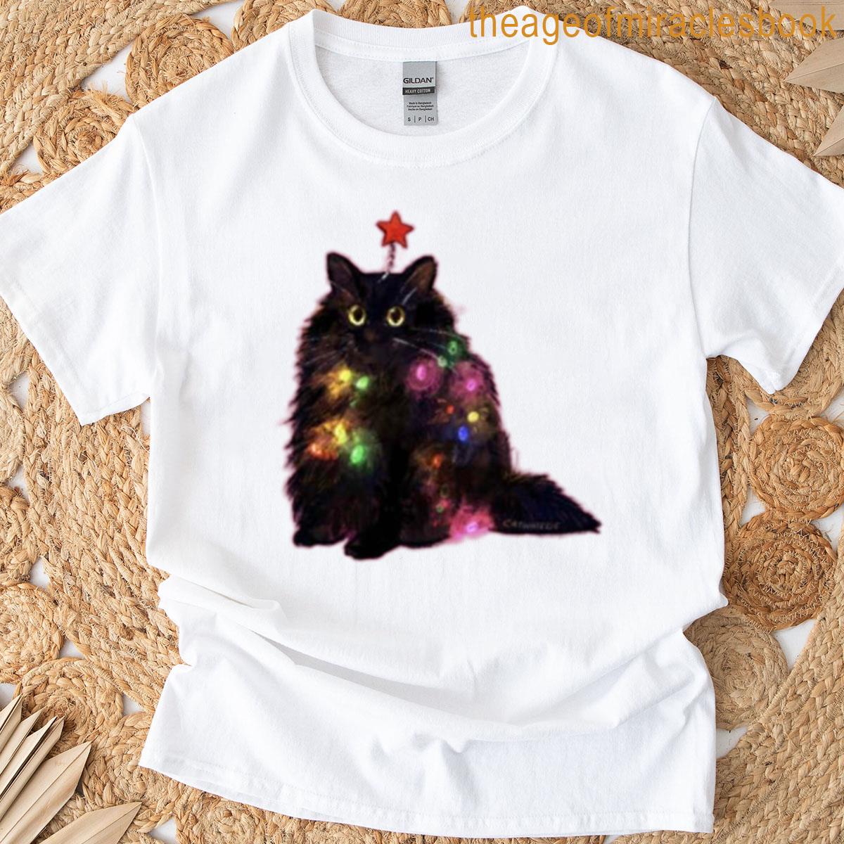 Christmas Black Cat T-shirt