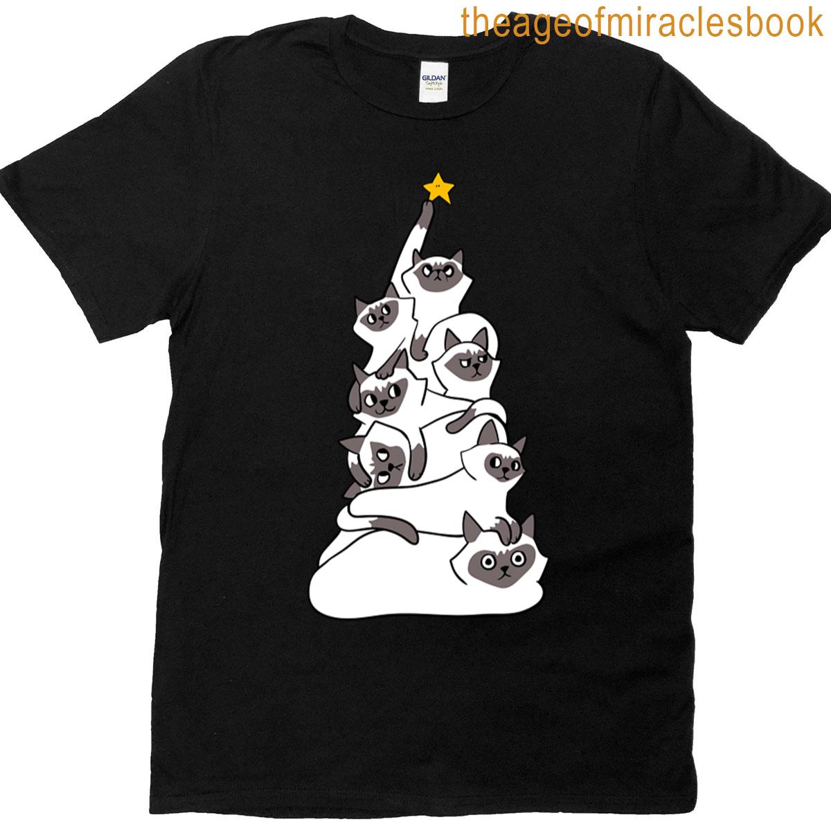 Christmas Tree Siamese Cat T-shirt