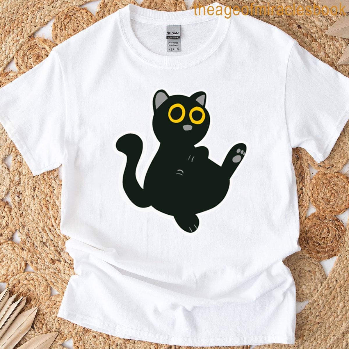 Cute Fat Black Cat T-shirt