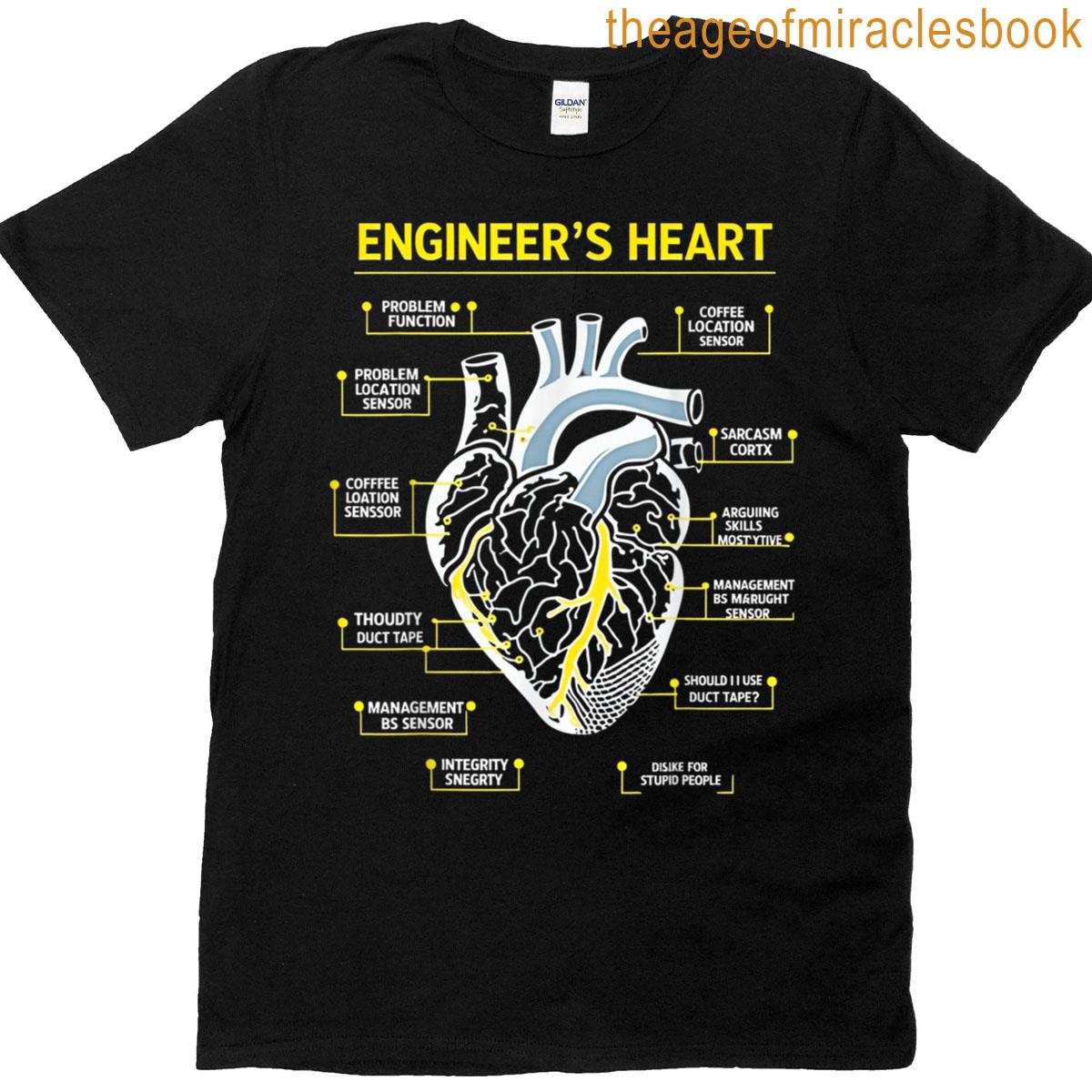 Engineer’s Heart Funny Tech Design For Engineers T-shirt