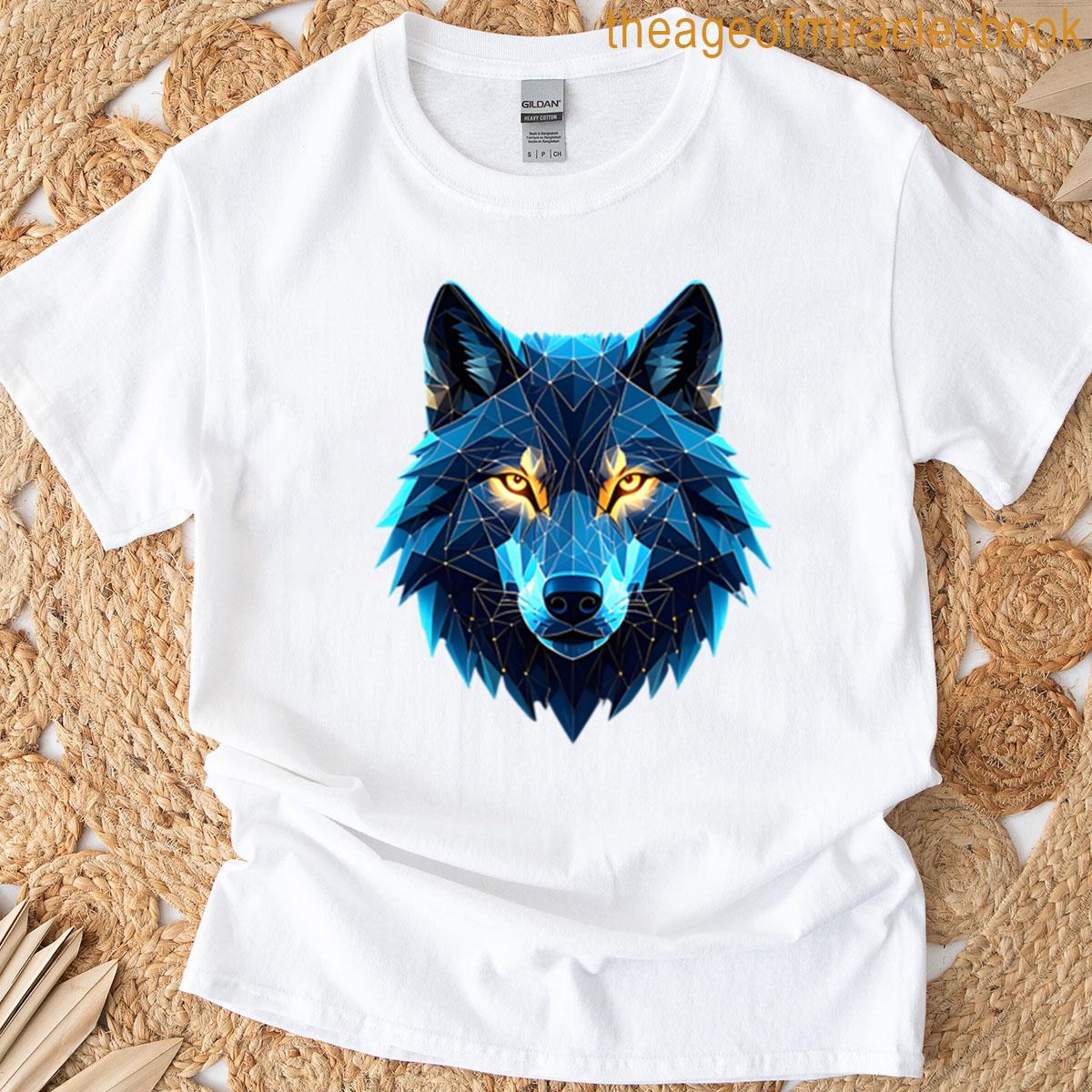 Geometric Wolf Design T-shirt