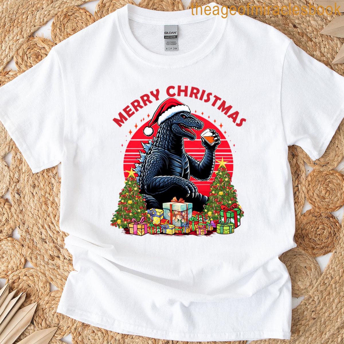 Godzilla Marry Christmas T-shirt