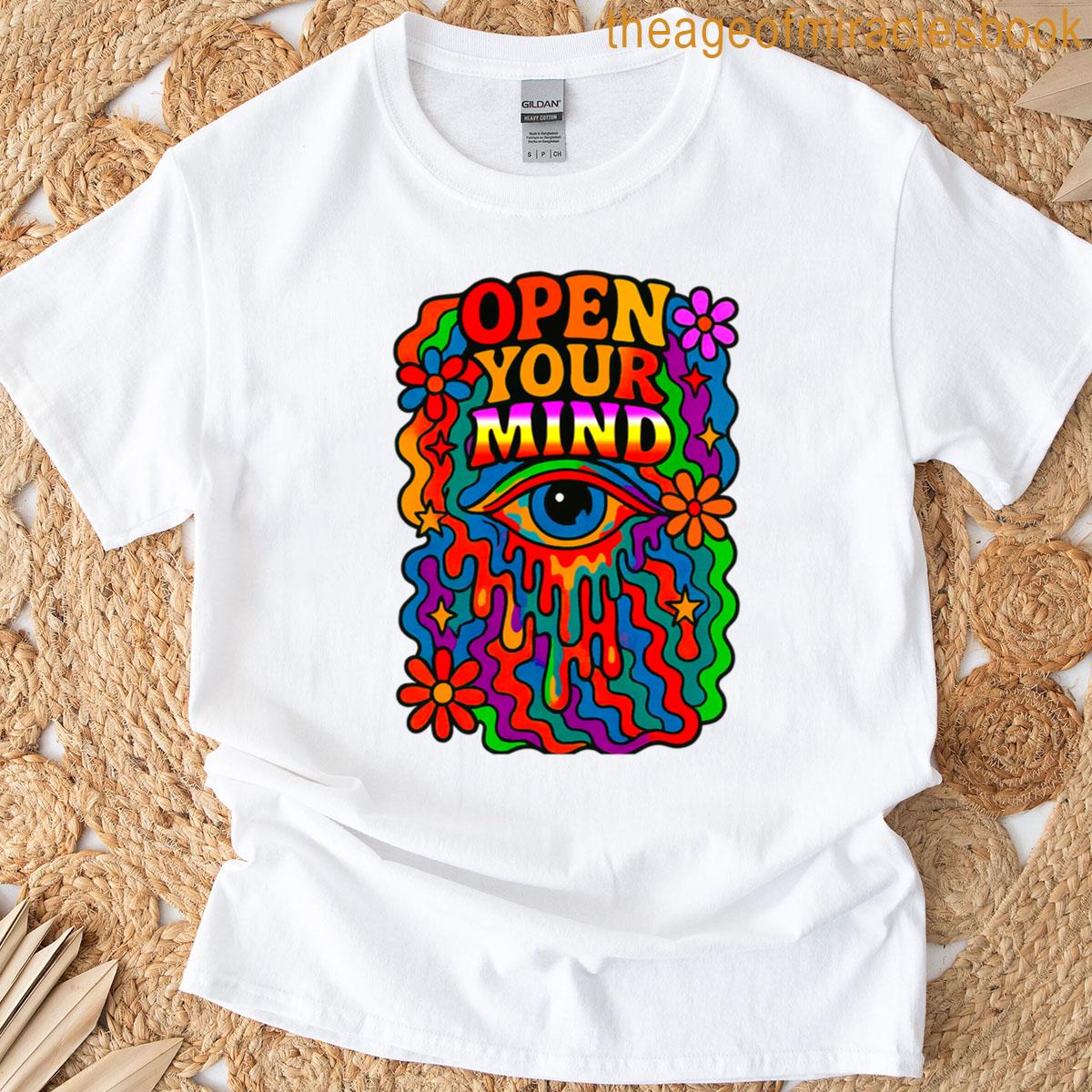 Psychedelic Retro Open Your Mind Statement T-shirt
