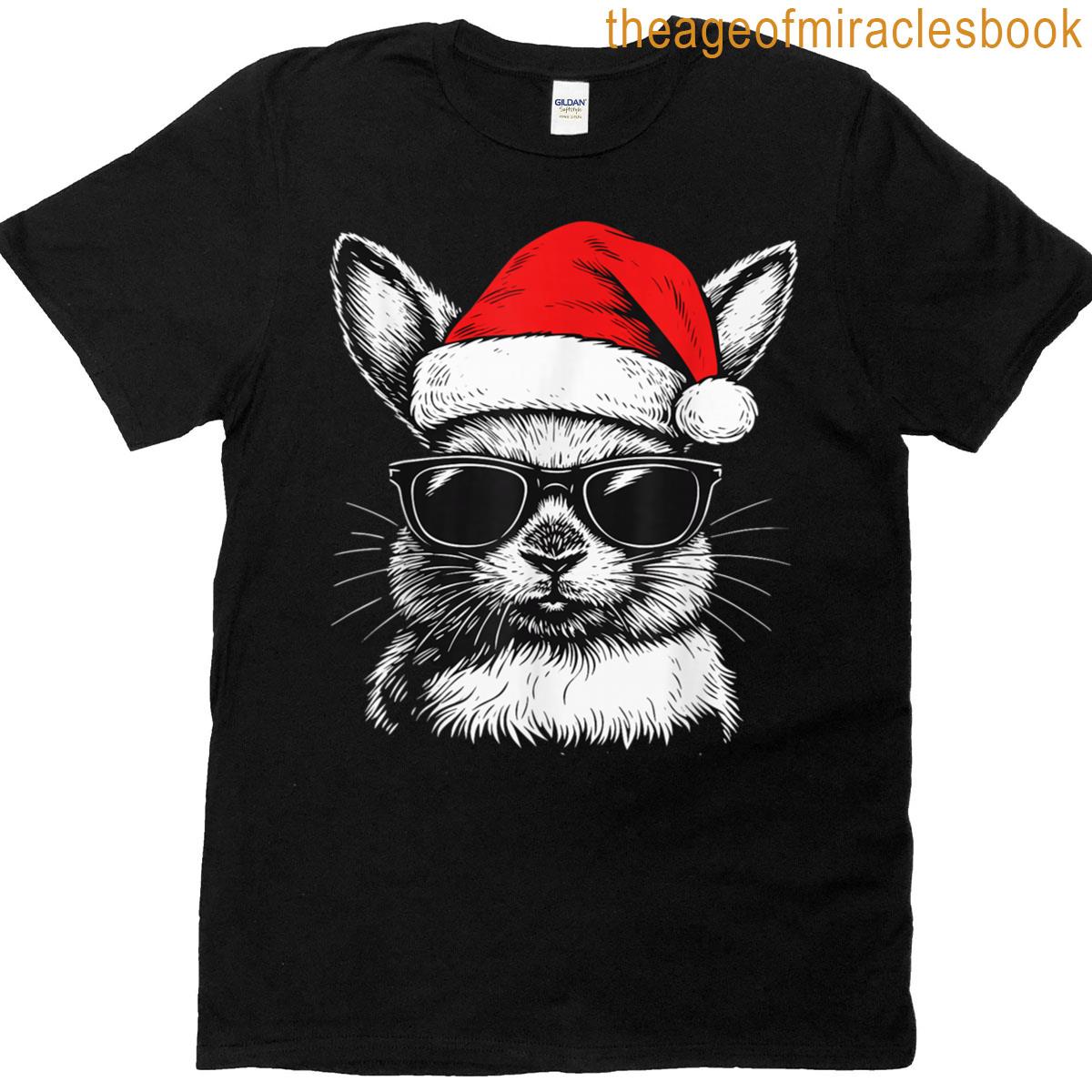 Christmas Bunny Sunglasses Rabbit Easter T-shirt