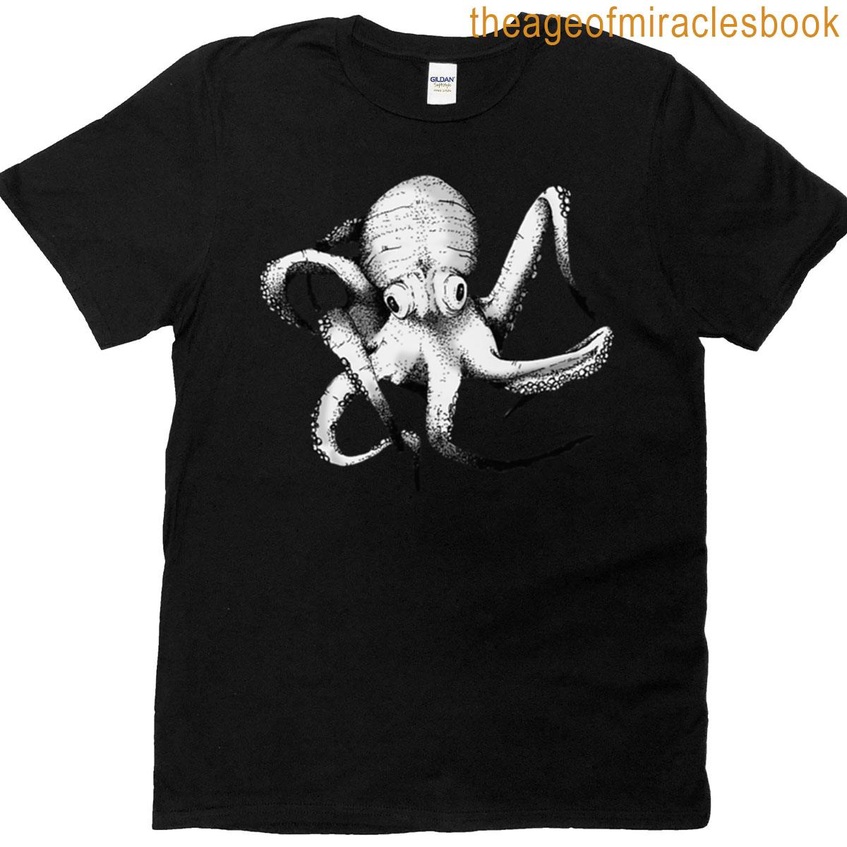 Dotwork Octopus Black Ink Art T-shirt