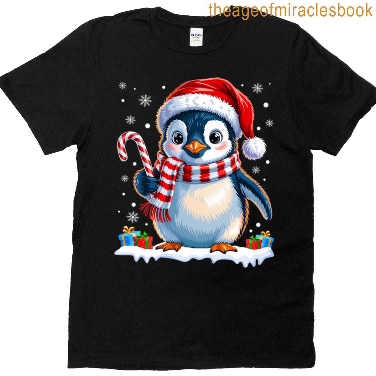 Penguin With Candy Cane T-shirt