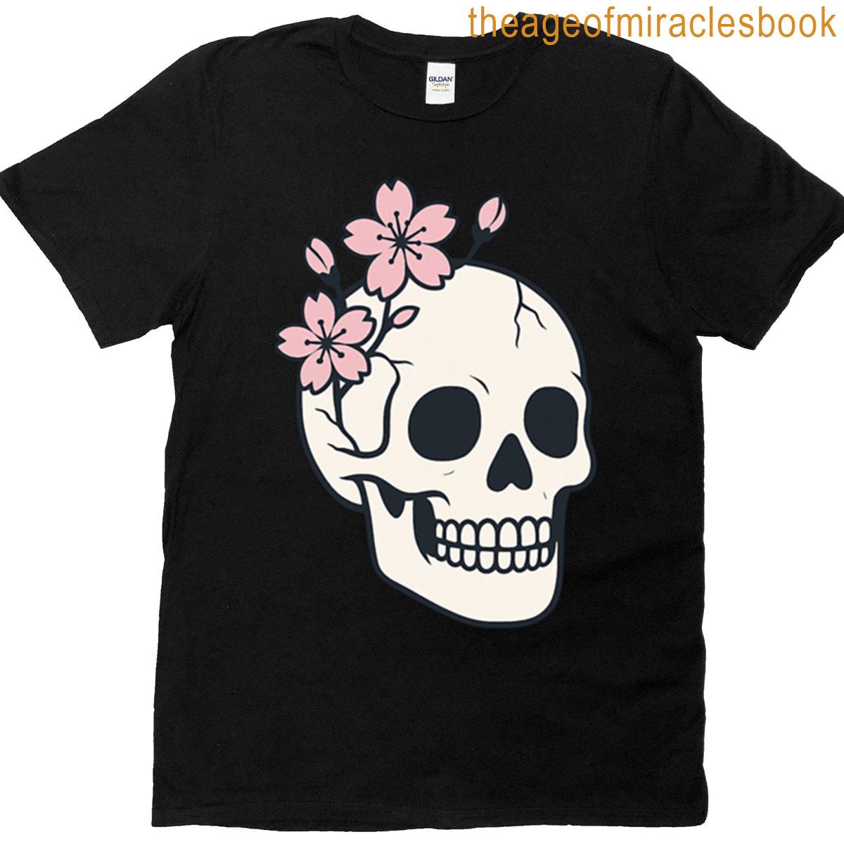 Skull With Cherry Blossoms T-shirt
