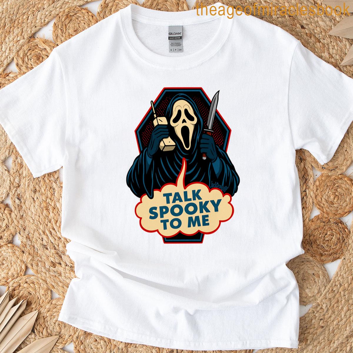 Talk Spooky To Me Ghost Mask T-shirt
