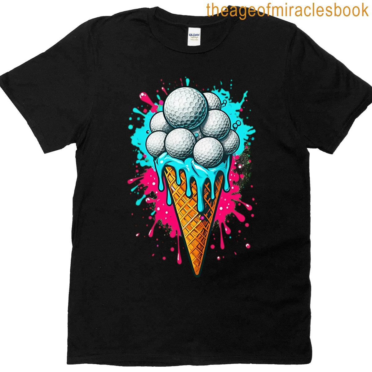 Golf Ball Ice Cream Cone T-shirt