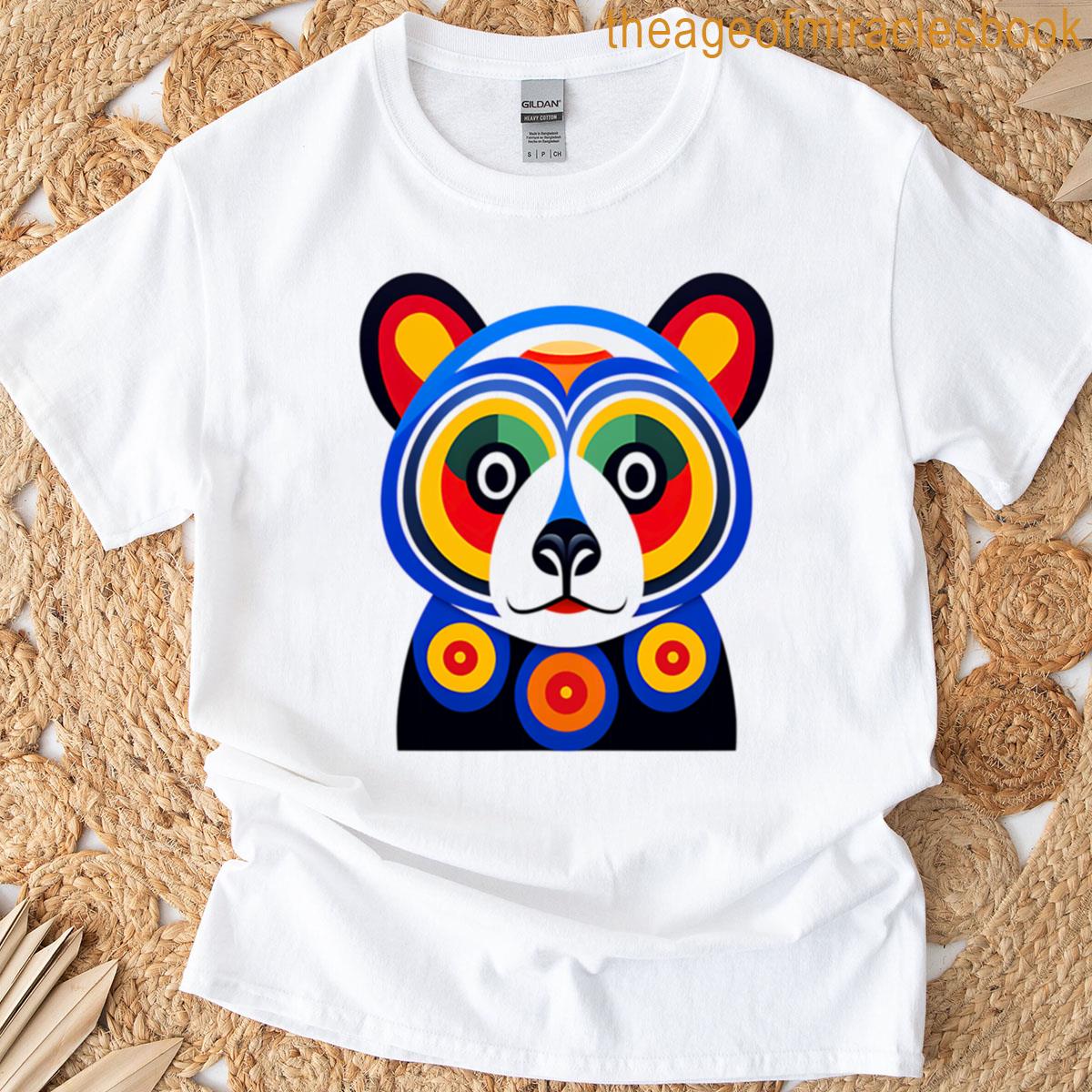 A Minimal And Colorful Panda T-shirt