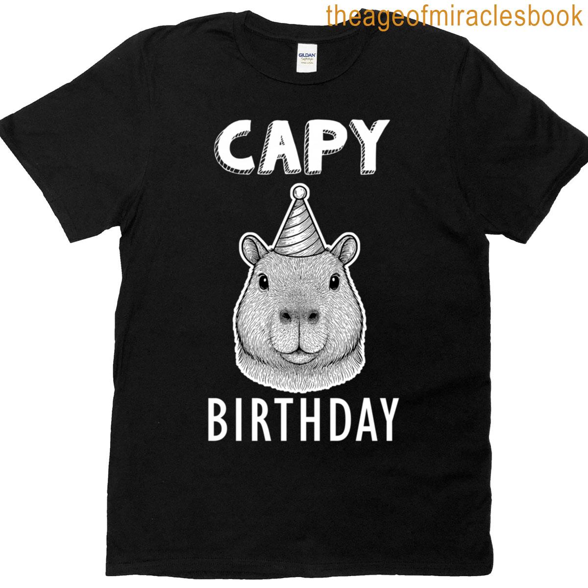 Capybara Funny Hat Party T-shirt