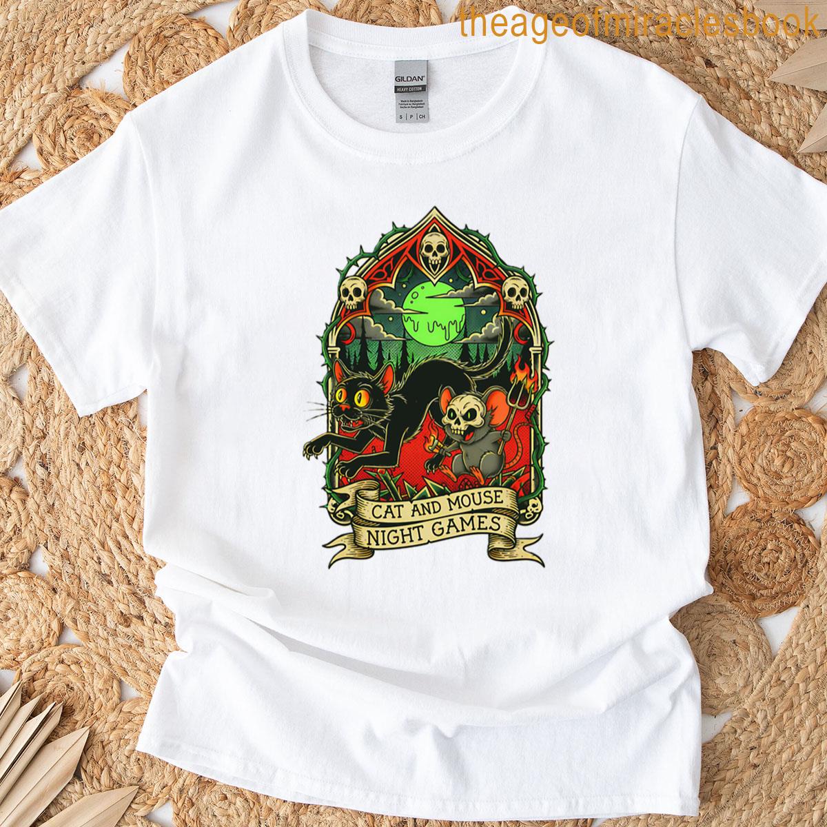 Cat And Mouse Night Horror Games T-shirt