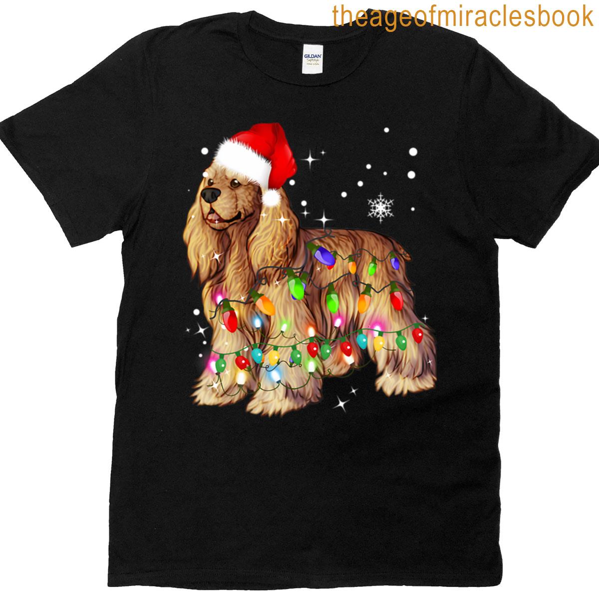Christmas Lights Cocker Spaniel Dog T-shirt