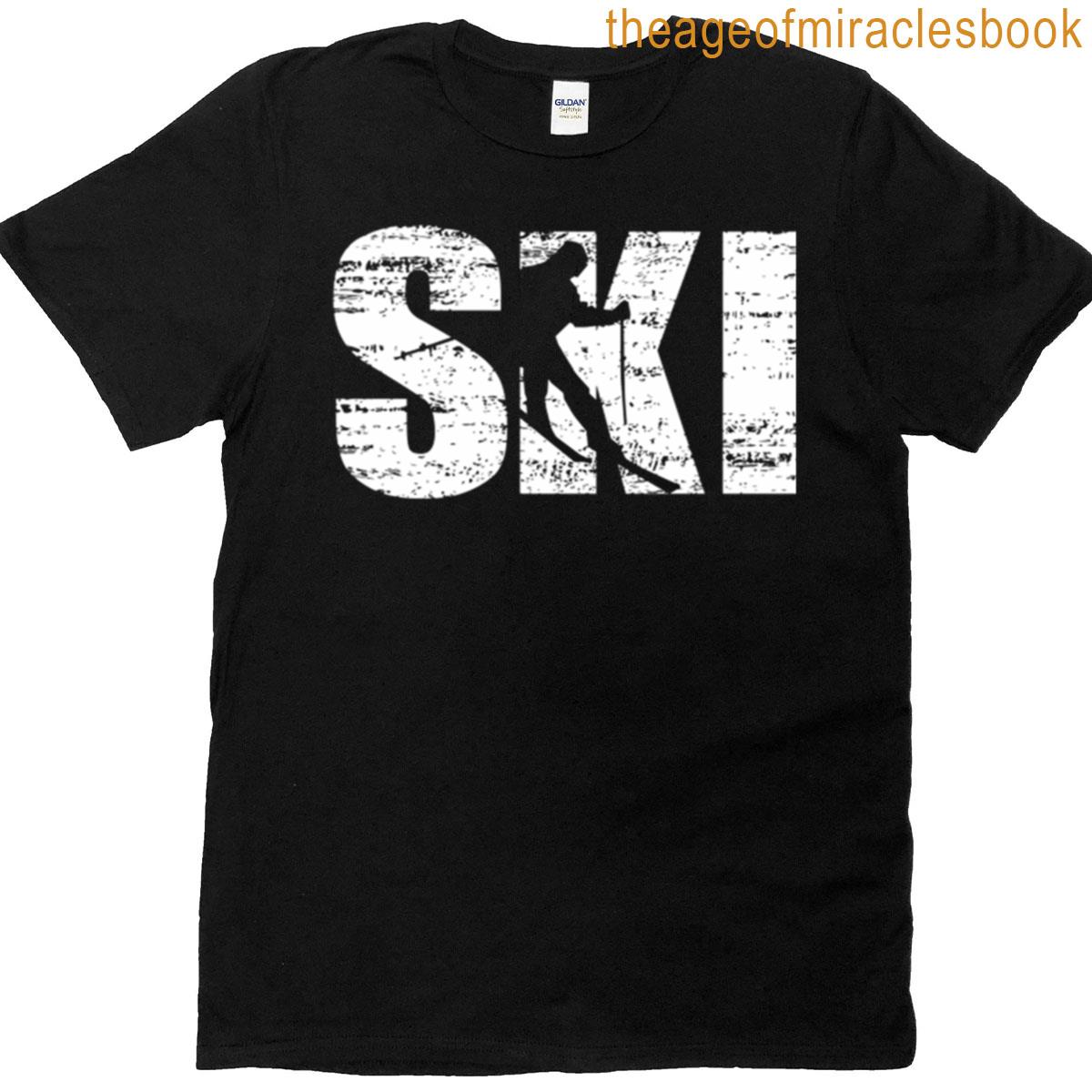 Cool Distressed Skiing T-shirt