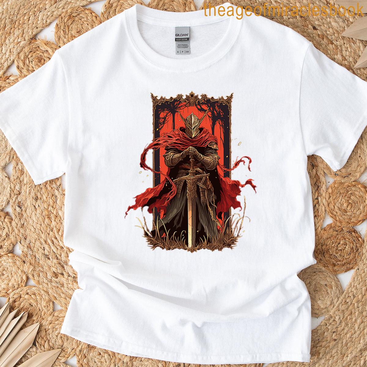 Epic Knight With Sword Artwork Elden Ring T-shirt