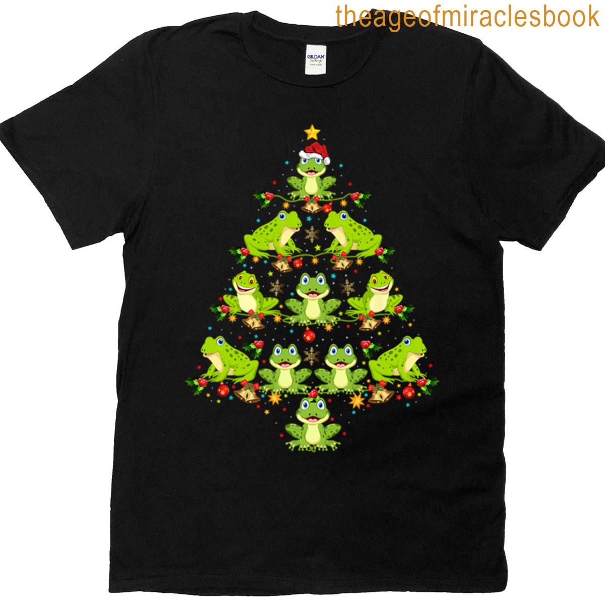 Frog Christmas Tree Funny Christmas Frog T-shirt