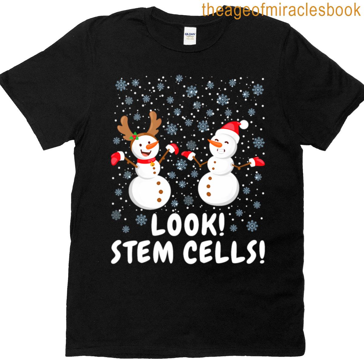 Funny Stem Cell Snowman Christmas Science T-shirt