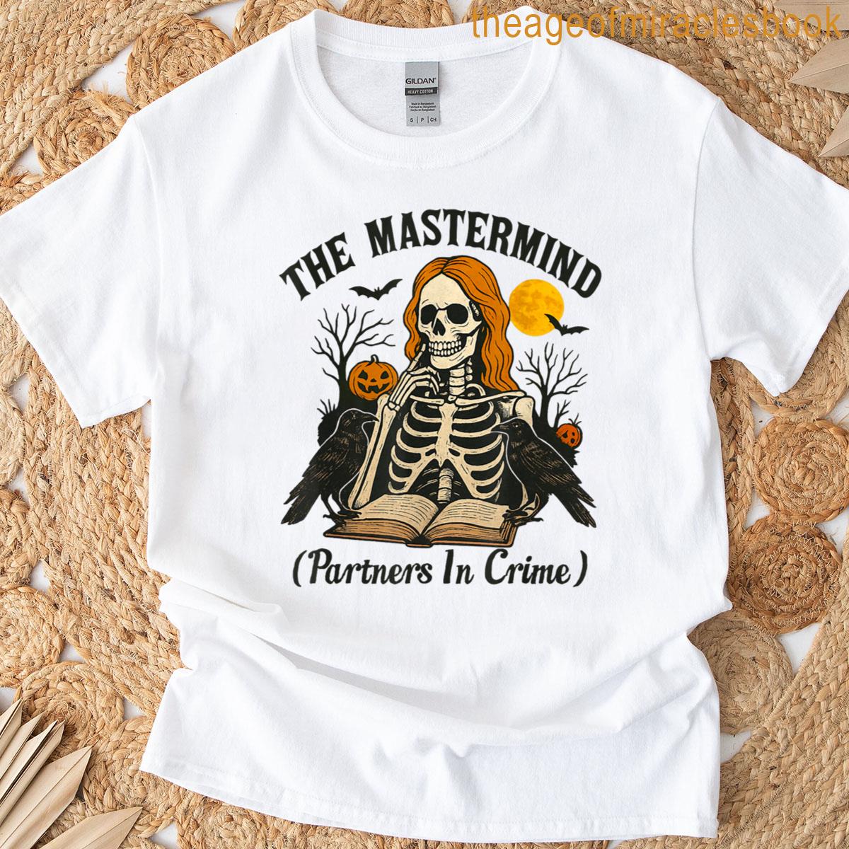 Halloween Skeleton Couple Matching Alibi Mastermind T-shirt Halloween Skeleton Couple Matching Alibi Mastermind T-shirt