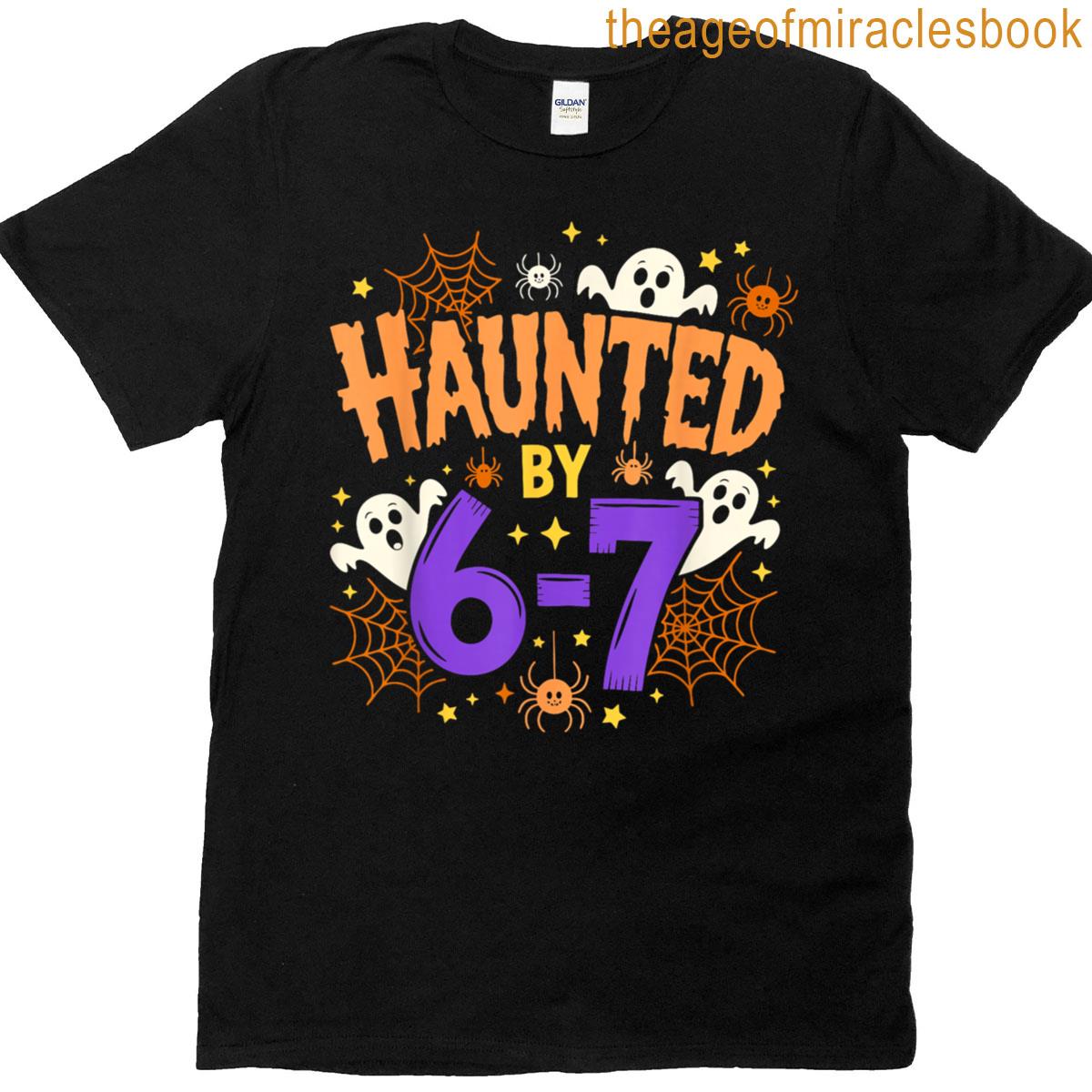 Haunted By 6-7 Halloween Math Teacher Ghost T-shirt