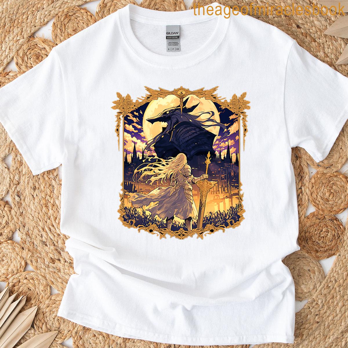 Hero Facing Shadow Beast Fantasy Elden Ring T-shirt