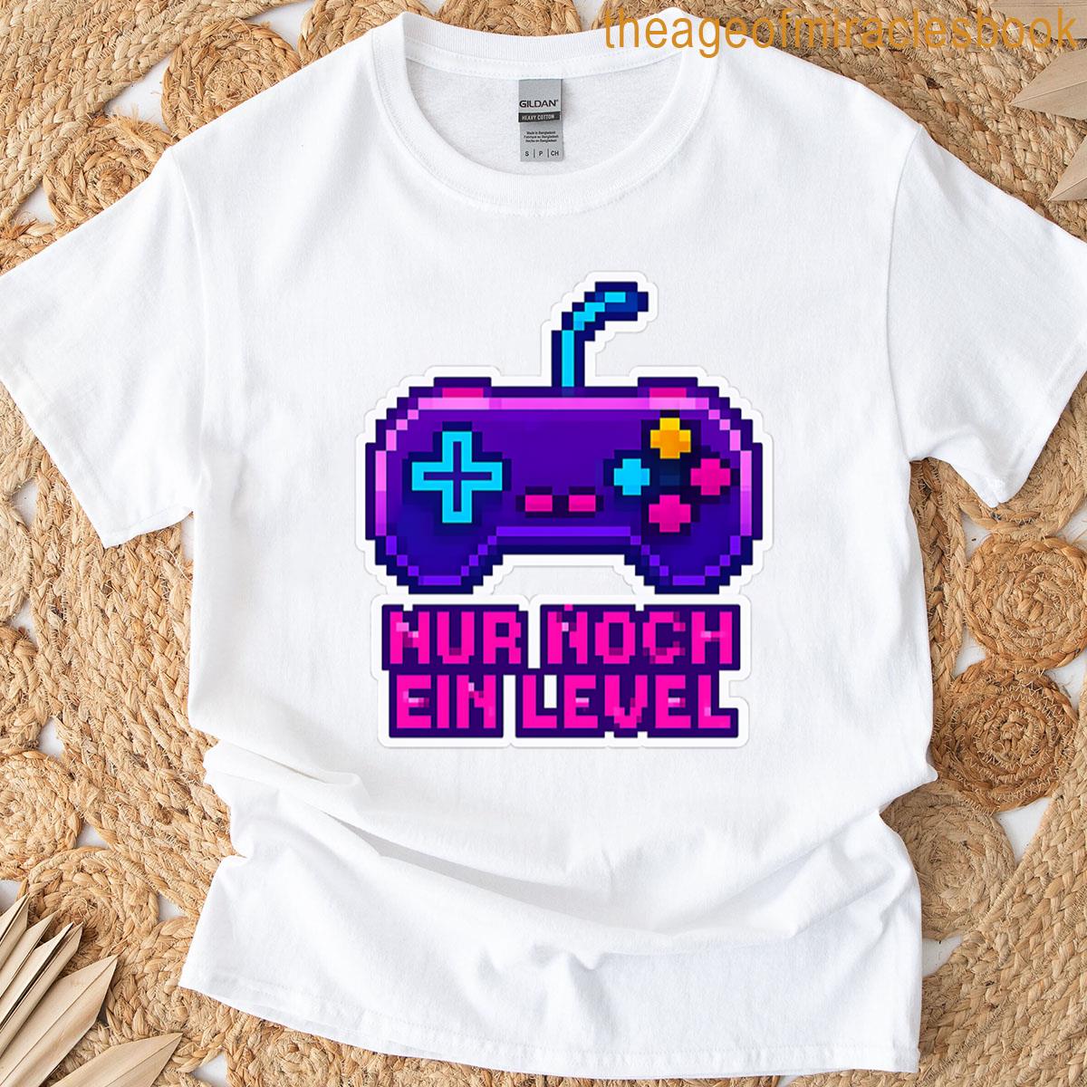 Pixel Game Controller With The Slogan Just One More Level T-shirt