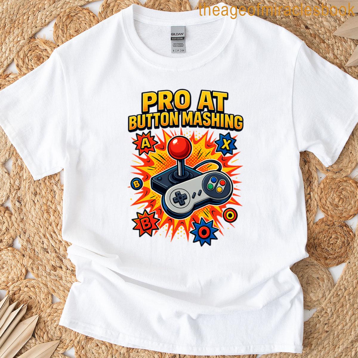 Pro At Button Mashing Retro Arcade Joystick Controller Comic Blast Tee T-shirt