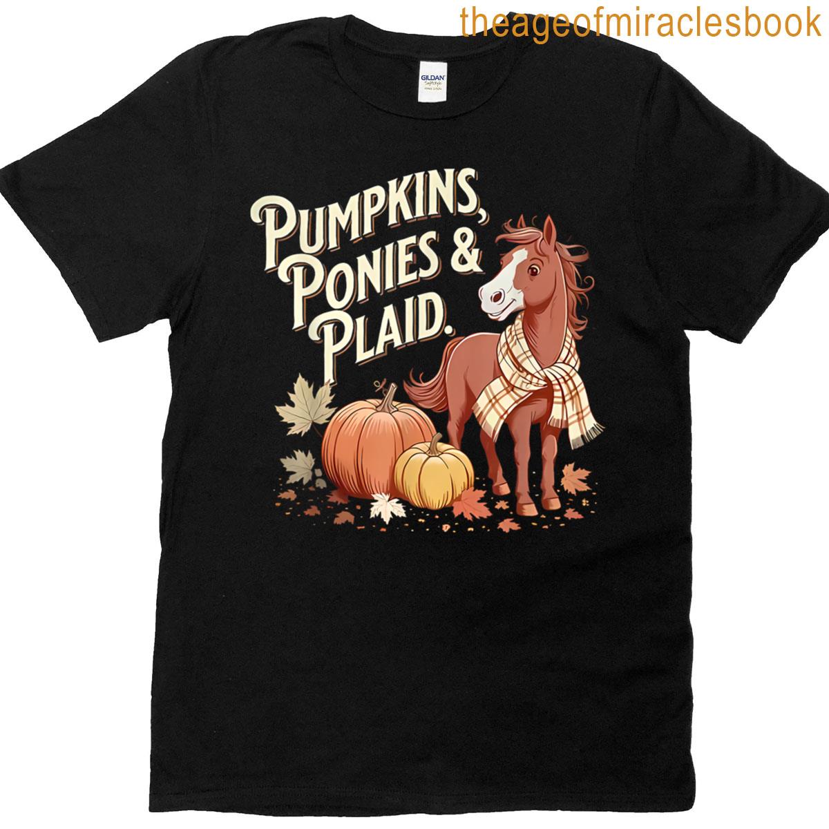 Pumpkins Ponies Plaid T-shirt