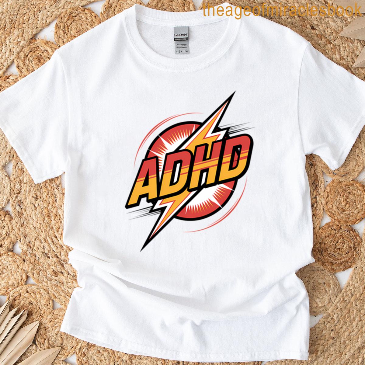 Adhd Lightning Bolt Comic Style Emblem T-shirt