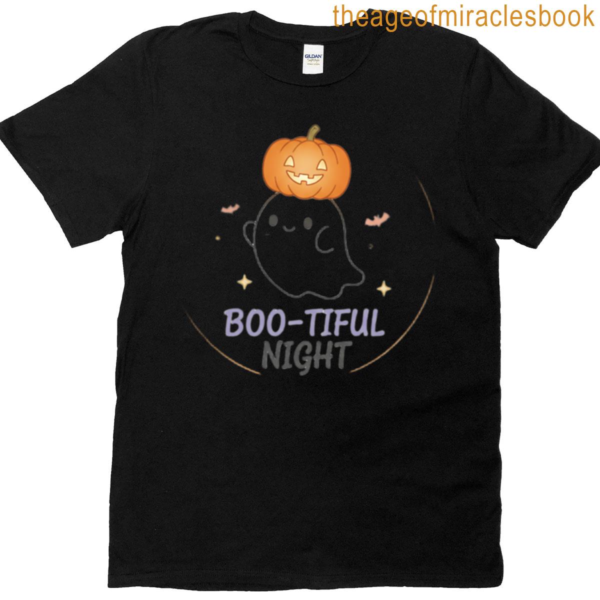 Boo-tiful Night – Ghost With Pumpkin Hat T-shirt