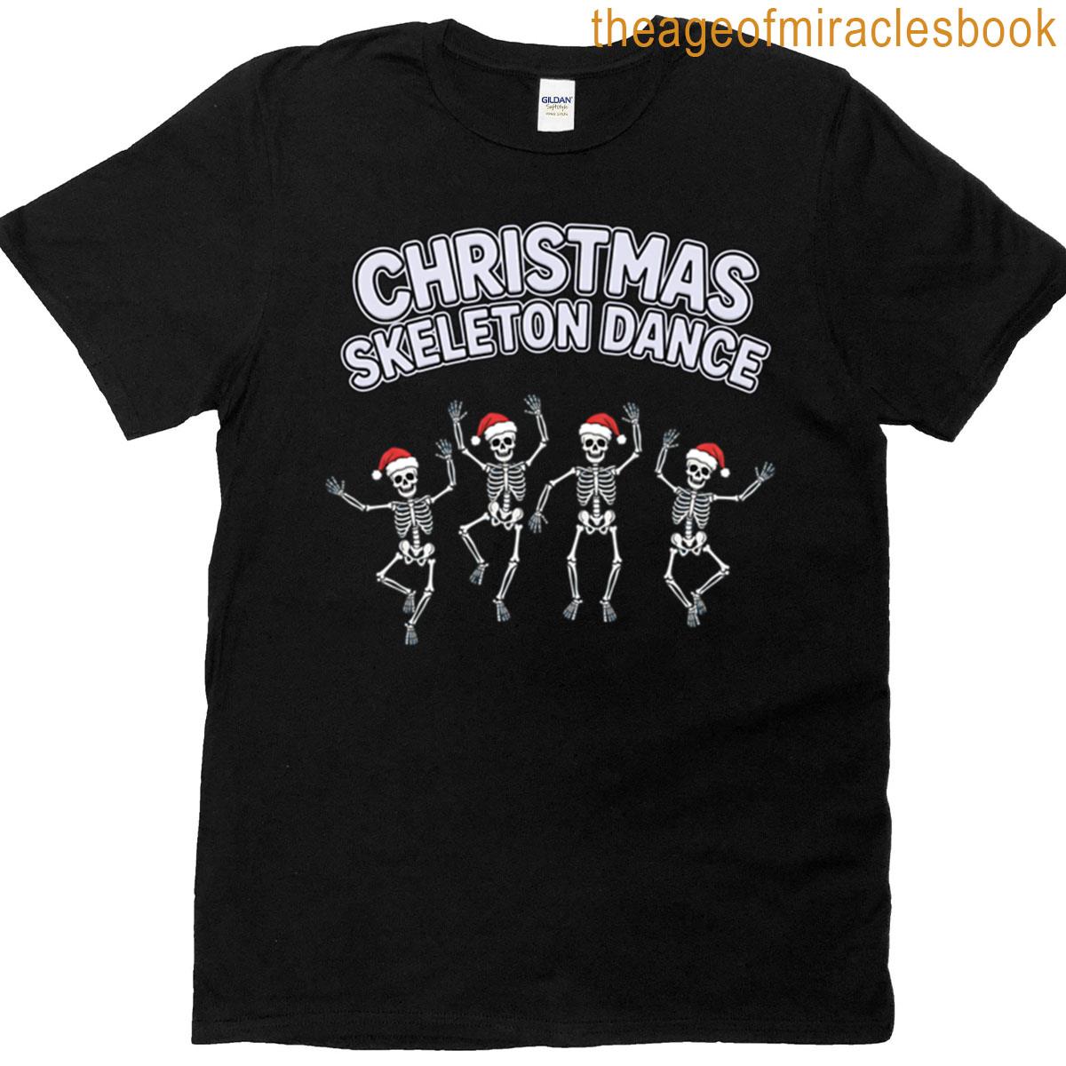 Christmas Skeleton Dance Festive Skeleton Party T-shirt