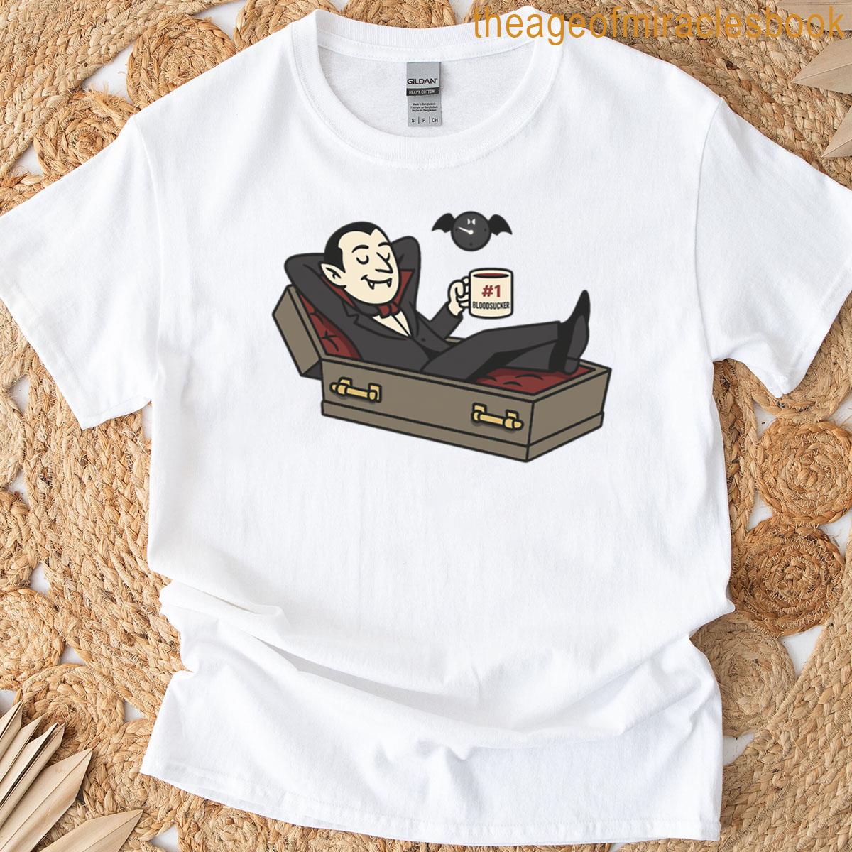 Coffin Break Vampire Office Humor Design T-shirt