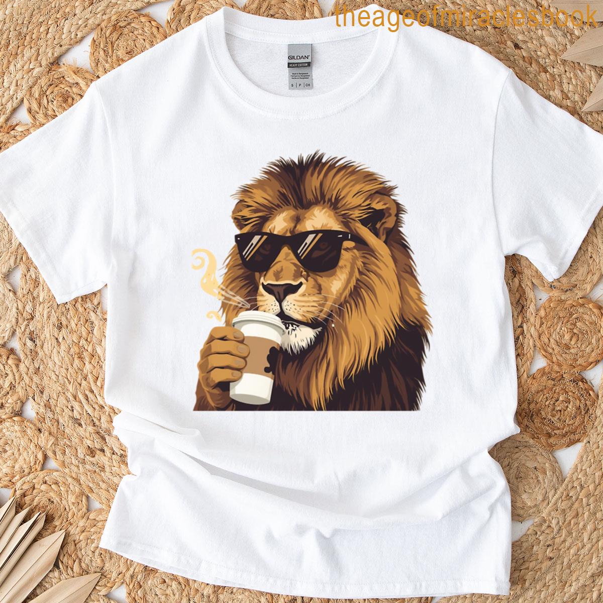 Cool Coffee Lion Oversized T-shirt