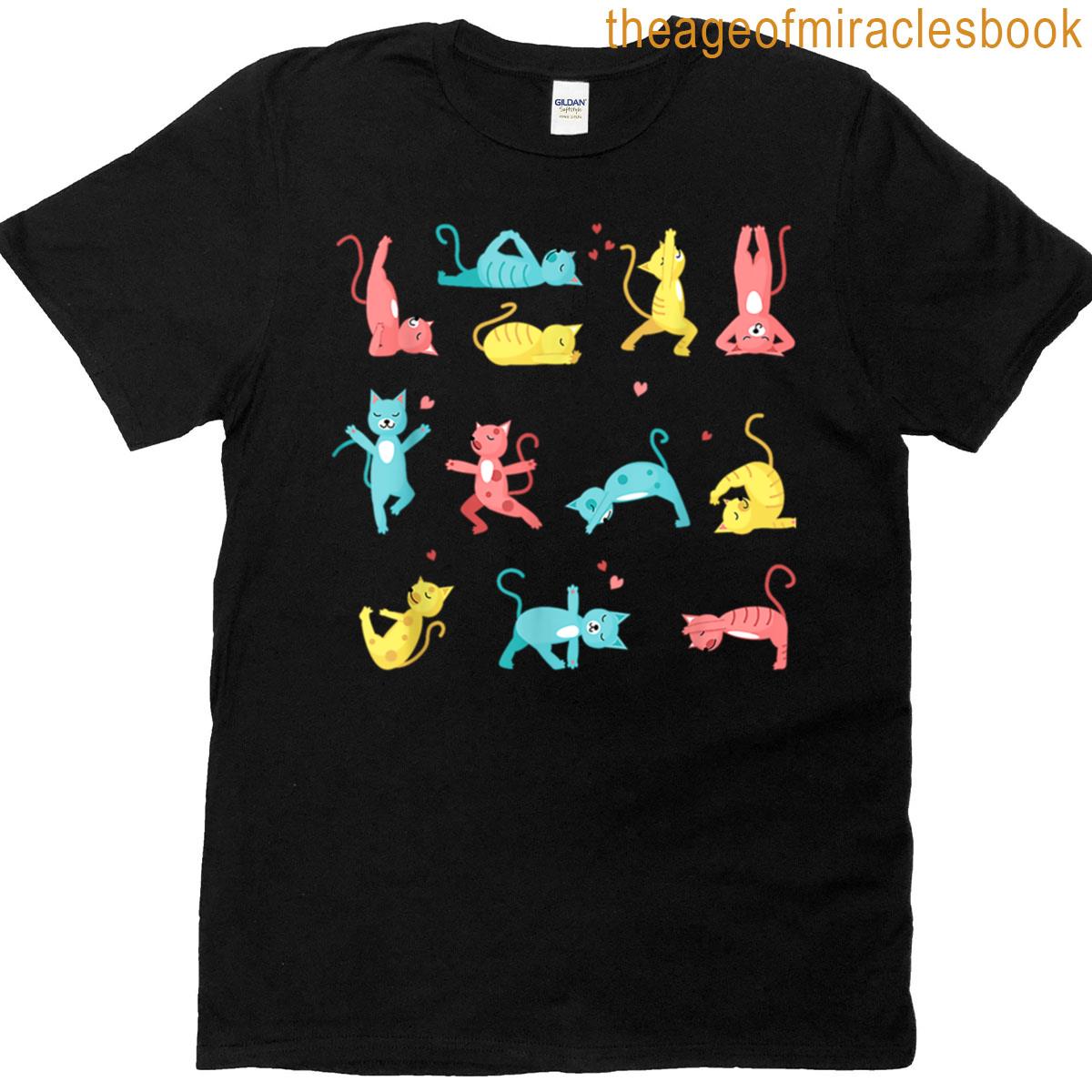 Funny Cat Training Yoga Posture Kitty Mood T-shirt