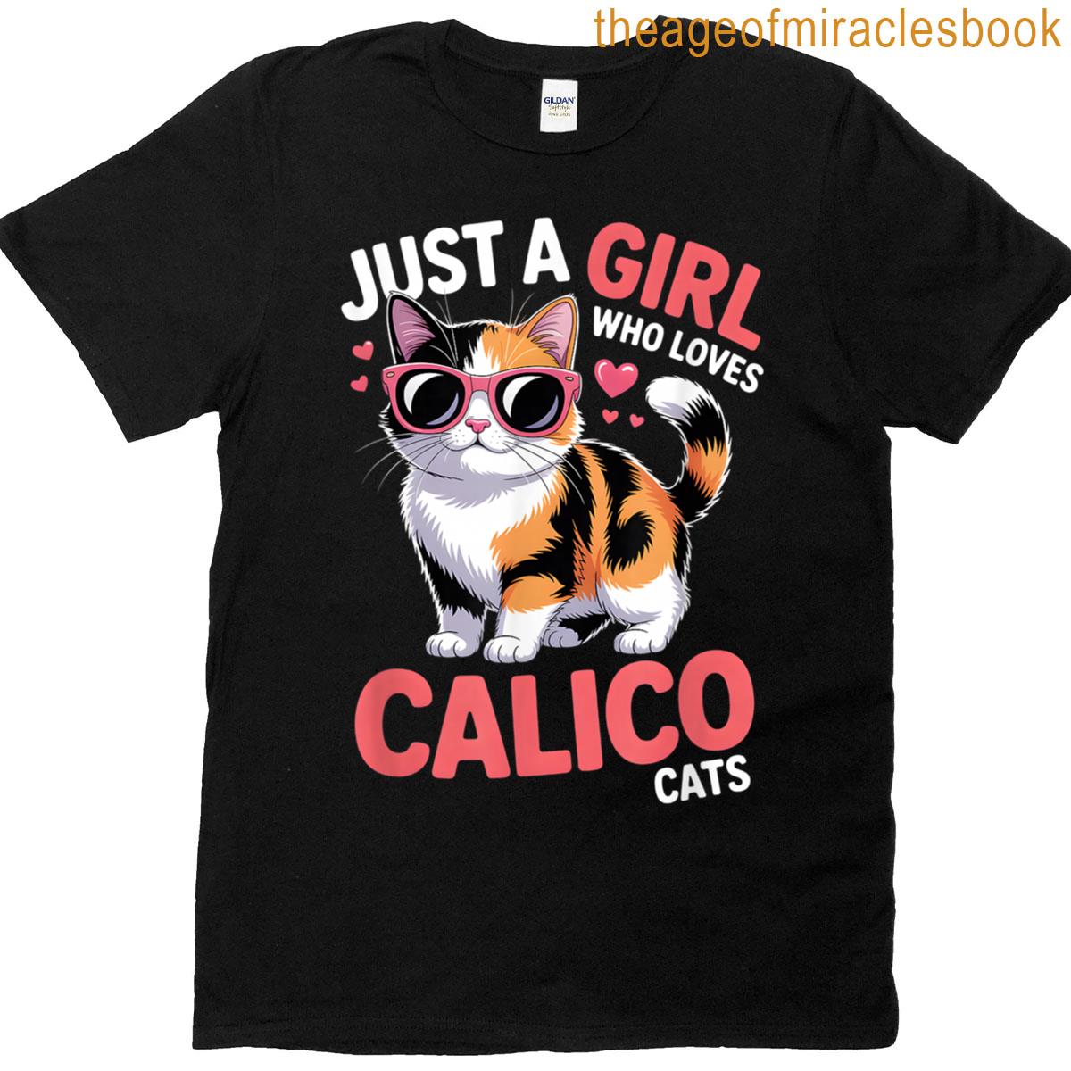 Girls Calico Cat T-shirt